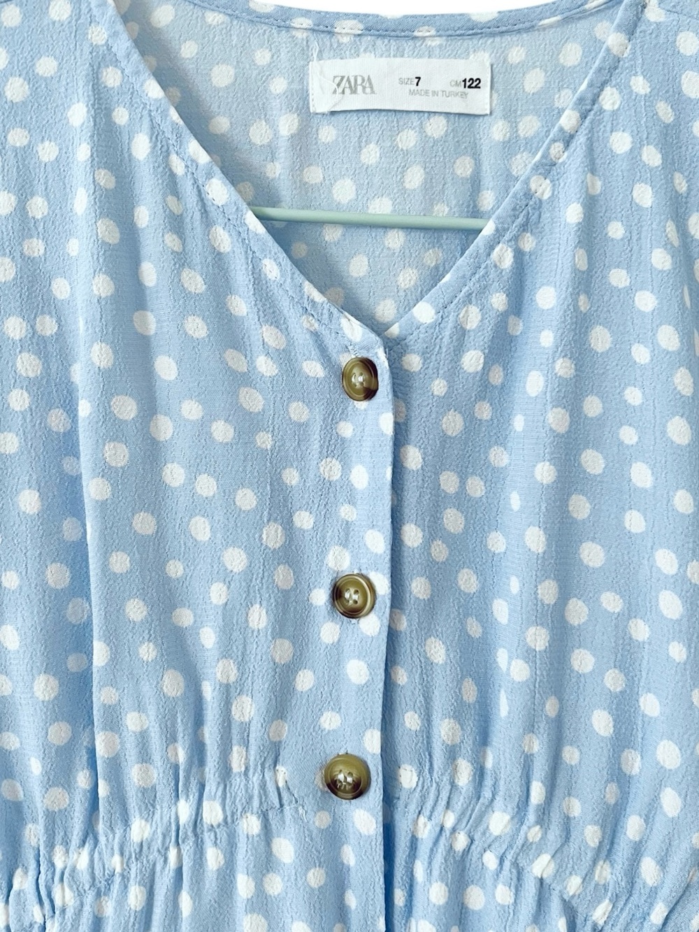 Zara girls size 7 button front dress - Picture 2 of 7